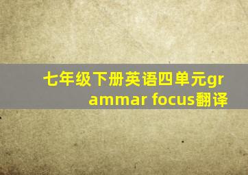 七年级下册英语四单元grammar focus翻译